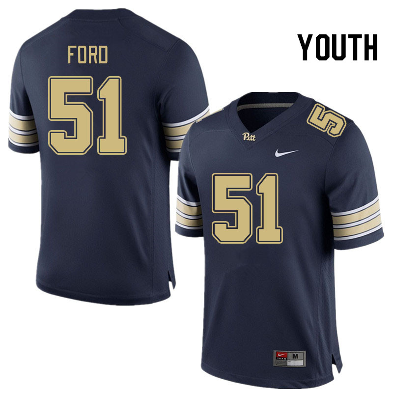 Youth #51 Dorien Ford Pitt Panthers College Football Jerseys Stitched Sale-Navy